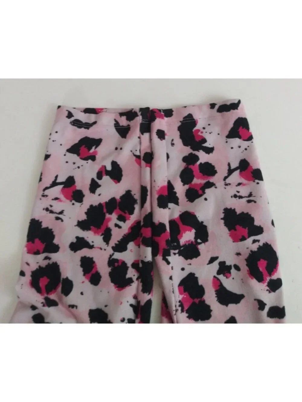 Justice Girls Active Pink & Black Leopard Print Tech Pocket Leggings Large 12/14